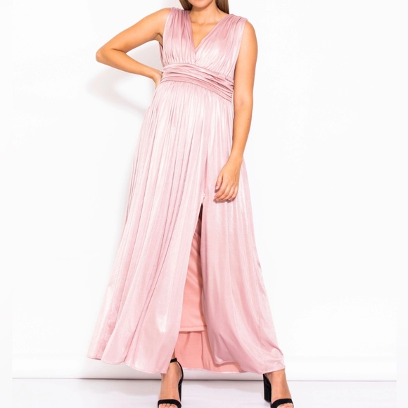 Floor length maternity dress | Champagne color| Size 32 - Picture 1 of 17